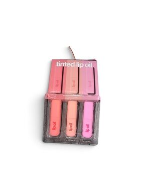 Tinted Lip Oil Trio — Coral, Peach & Pink Hydrating Gloss Set